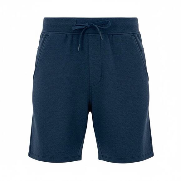 Lululemon Men’s Medium Navy Drawstring Shorts Cotton-Blend Casual Lounge Stretch - Picture 1 of 13